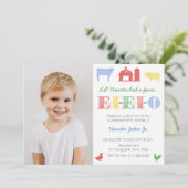 EIO Old MacDonald Boerderij Birthday Party for Boy Kaart (Staand voorkant)