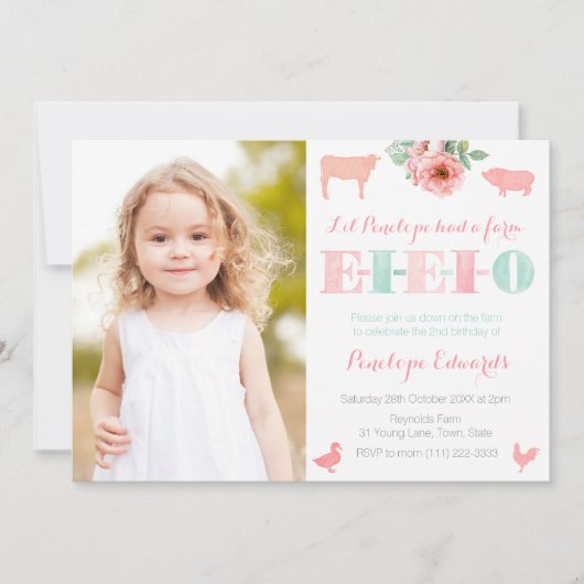 EIO Old MacDonald Boerderij Petting Zoo Birthday Kaart (Voorkant)