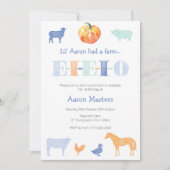 EIO Old MacDonald Pumpkin Boy's Birthday Party Kaart (Voorkant)