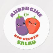 Eiplant en rode peppersalade labels (Design 1)