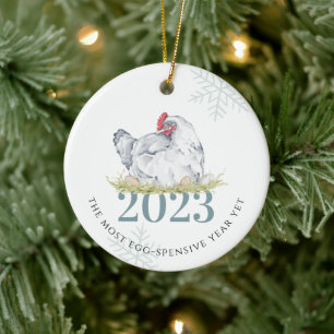 Eiprijzen   Grappige boodschappen Kerstmis 2023 Keramisch Ornament