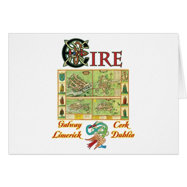 Eire Cities-kaart (Voorkant Horizontaal)