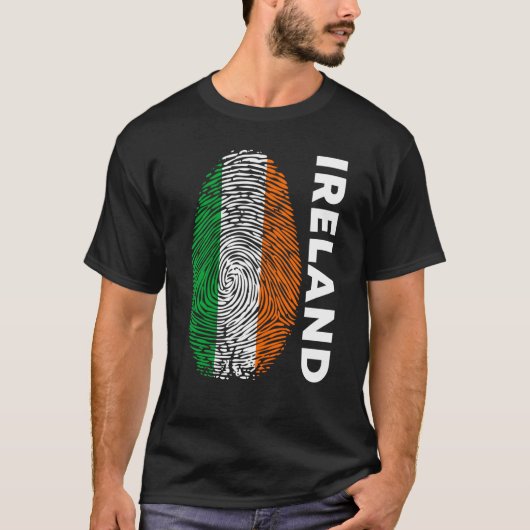 Eire Fingerprint St Patrick's Day Irish Flag Irela T-shirt (Voorkant)