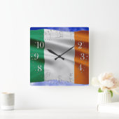 EIRE - IERLAND Flag Proud Patriotic Wall Clock Vierkante Klok (Huis)