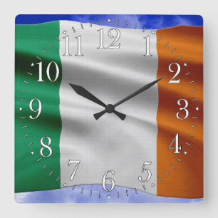 EIRE - IERLAND Flag Proud Patriotic Wall Clock Vierkante Klok