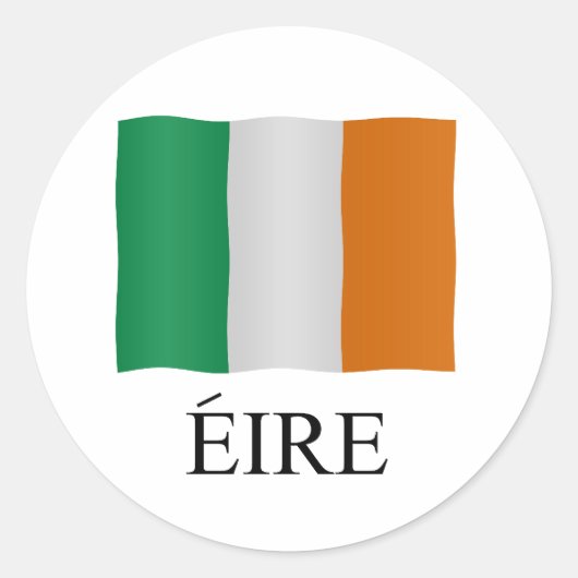 Eire - Ireland + flag Ronde Sticker (Voorkant)