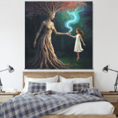 “ Eirene’s Woodland Crossing” – A Surreal Reality Canvas Afdruk (Insitu (Slaapkamer))