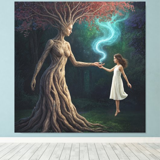 “ Eirene’s Woodland Crossing” – A Surreal Reality Canvas Afdruk (Insitu (Houten vloer))