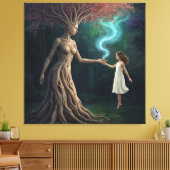 “ Eirene’s Woodland Crossing” – A Surreal Reality Canvas Afdruk (Insitu (Woonkamer))
