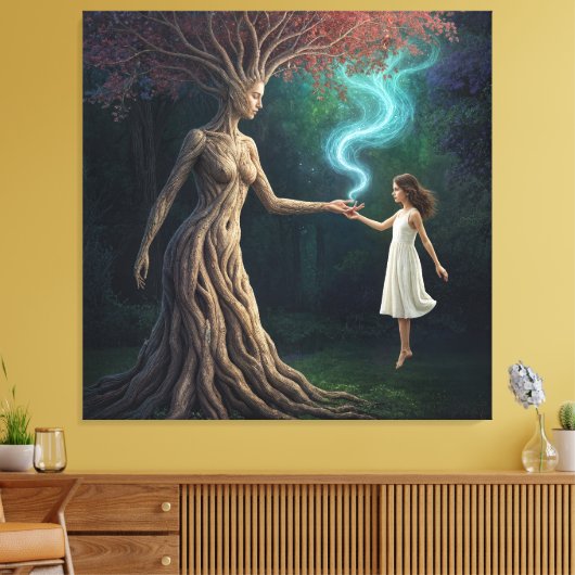 “ Eirene’s Woodland Crossing” – A Surreal Reality Canvas Afdruk (Insitu (Woonkamer))