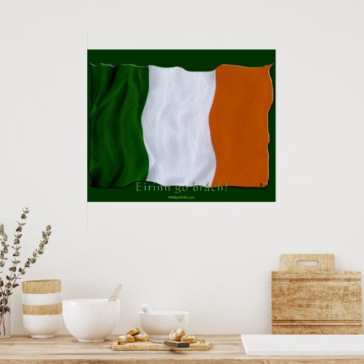 Eirinn gaat brách! Irish Flag Wall Print (Keuken)