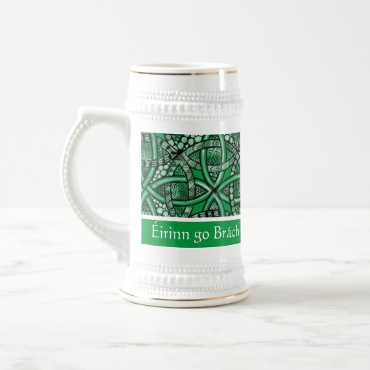Éirinn go Brách Kelly Green Celtic Knot Bierpul (Links)