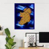 Éirinn Map of Ireland Art Poster (Thuiskantoor)