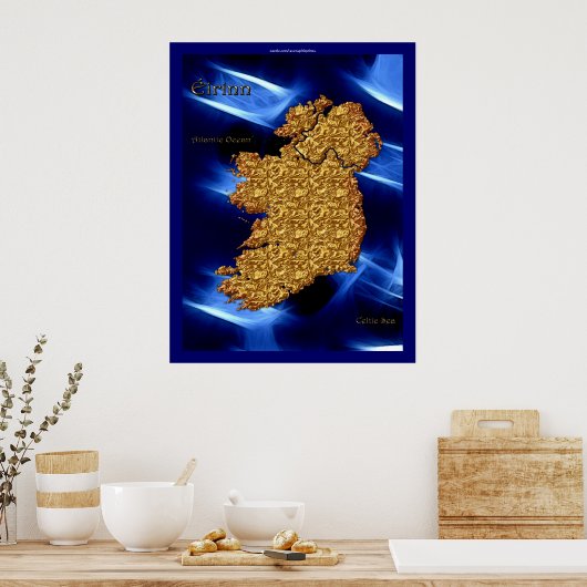 Éirinn Map of Ireland Art Poster (Keuken)