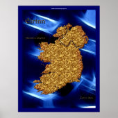Éirinn Map of Ireland Art Poster (Voorkant)