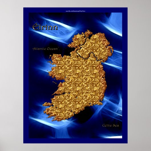 Éirinn Map of Ireland Art Poster (Voorkant)