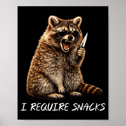 Eis snacks wasbeer grappig dier meme mannen vrouwe poster (Voorkant)
