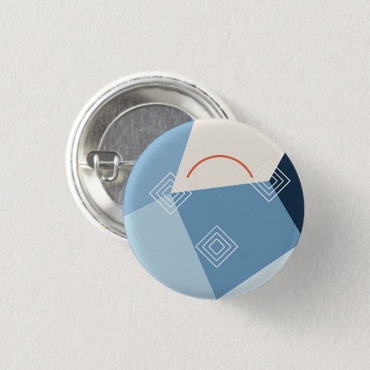 Eisblauer Glacier Geometry Ronde Button 3,2 Cm (Voorkant /achterkant)