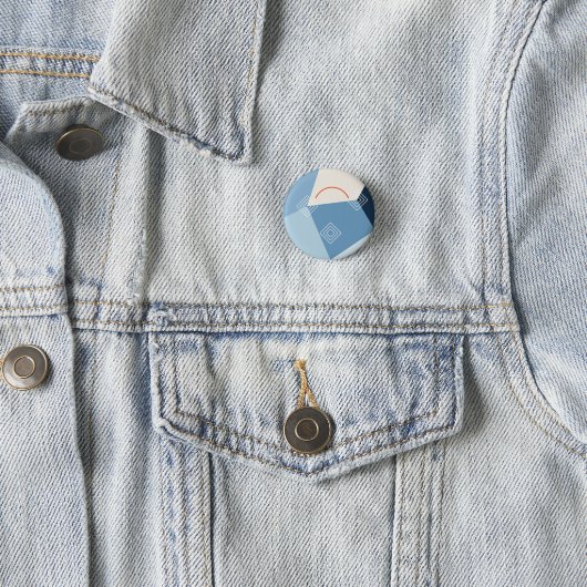 Eisblauer Glacier Geometry Ronde Button 3,2 Cm (In situ)