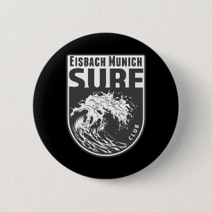 Eisch, München Surf Souvenir Surfen Golven Vakanti Ronde Button 5,7 Cm
