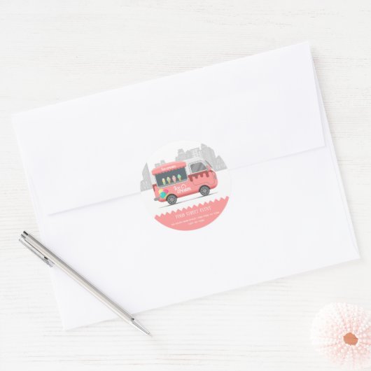 Eiscrème Ronde Sticker (Envelop)