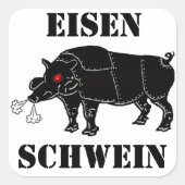 EISEN-SCHWEIN Vierkante Sticker (Voorkant)