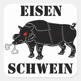 EISEN-SCHWEIN Vierkante Sticker