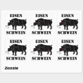 EISEN-SCHWEIN Vierkante Sticker (Vel)