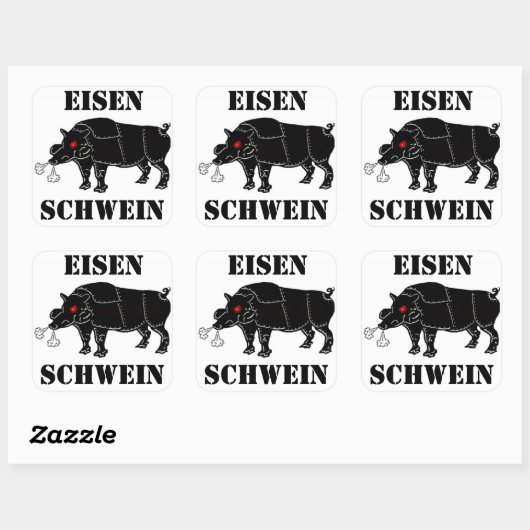 EISEN-SCHWEIN Vierkante Sticker (Vel)