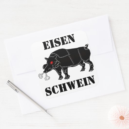 EISEN-SCHWEIN Vierkante Sticker (Envelop)
