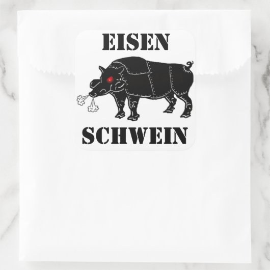 EISEN-SCHWEIN Vierkante Sticker (Tas)