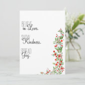 Eisen voor rode waterverf botanische bloem feestdagenkaart (Staand voorkant)