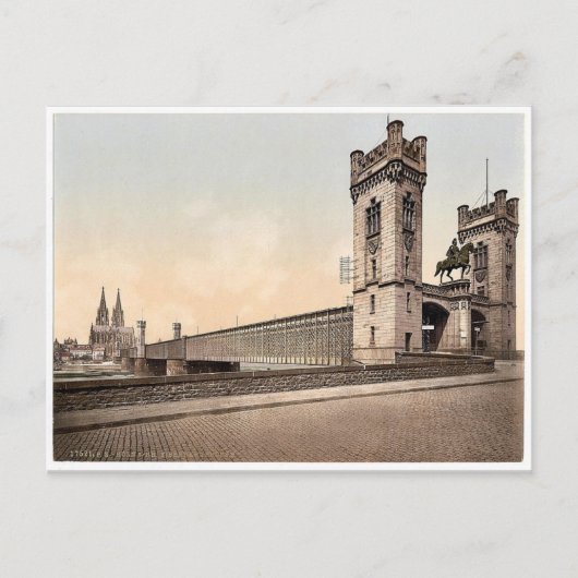 Eisenbahn Bridge, Keulen, de Rijn, Duitsland Briefkaart (Voorkant)