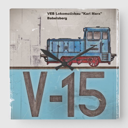Eisenbahnuhr Vierkante Klok (Voorkant)