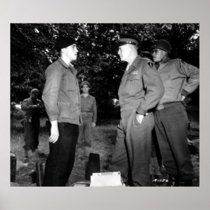 Eisenhower en Bradley praten over verzet Poster