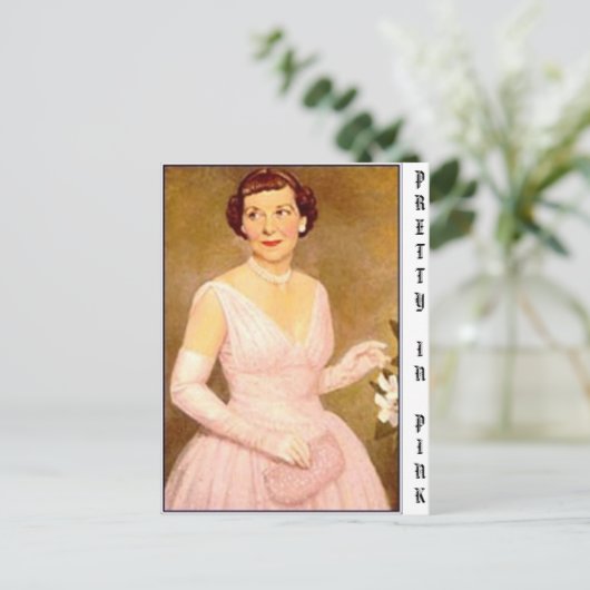 eisenhower mamie, IN PINK Briefkaart (Staand voorkant)