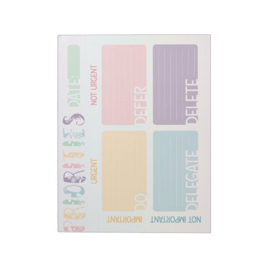 Eisenhower Matrix Priority List Notitieblok (Linkerzijde)