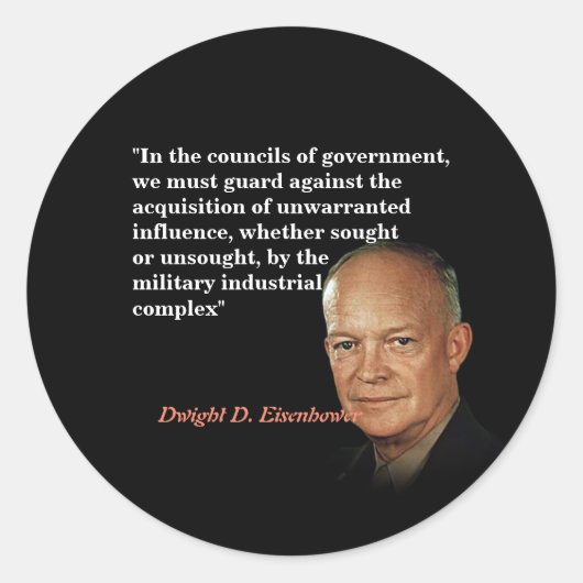 Eisenhower - prijsopgave voor militair industrieel ronde sticker (Voorkant)