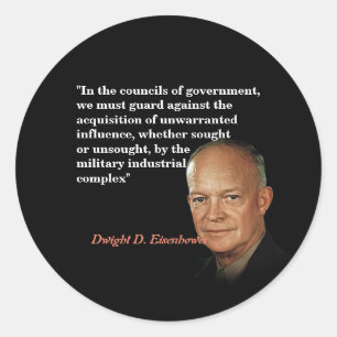 Eisenhower - prijsopgave voor militair industrieel ronde sticker