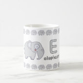 EisforElephant–FunAlphabetCupDesign Koffiemok (Center)