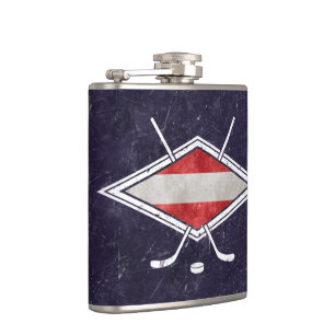 Eishockey Ice Hockey Austria Flag Logo Hip Flask Heupfles