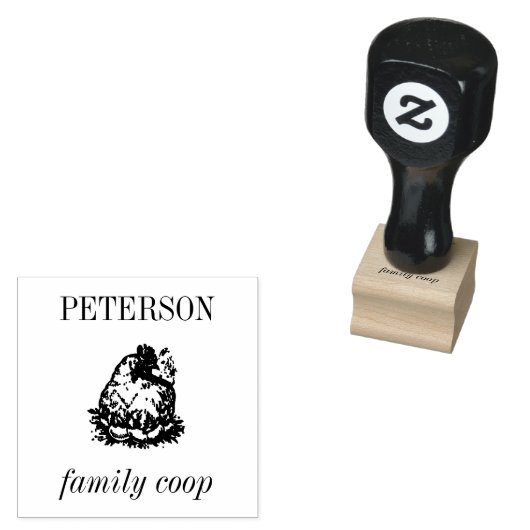 Eistempel | Coop minimalistische gezinshereniging Rubberstempel (Gestempeld)