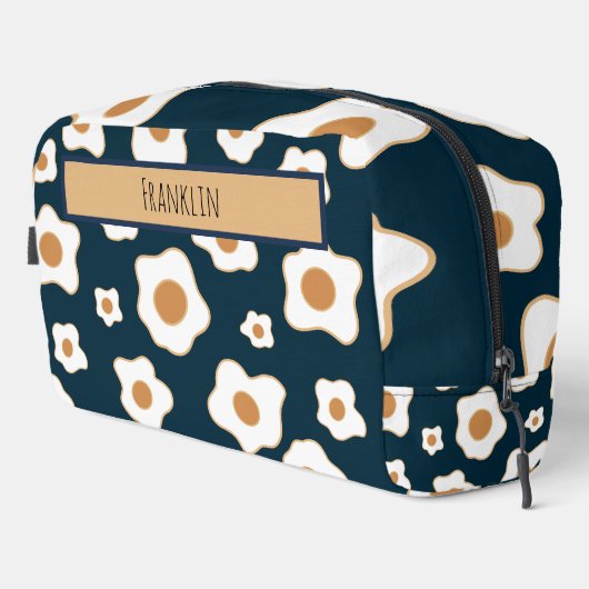 Eitekening in aangepaste naam toilettasje (Rechterhoek)