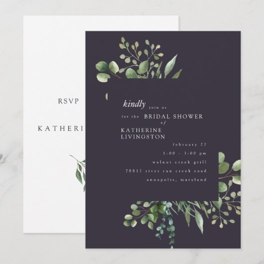 Eitgplant Blodal Shower Invitation Kaart (Voorkant / Achterkant)