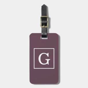 Eitgplant Eitgplant White Framed Initiaal Monogram Bagagelabel