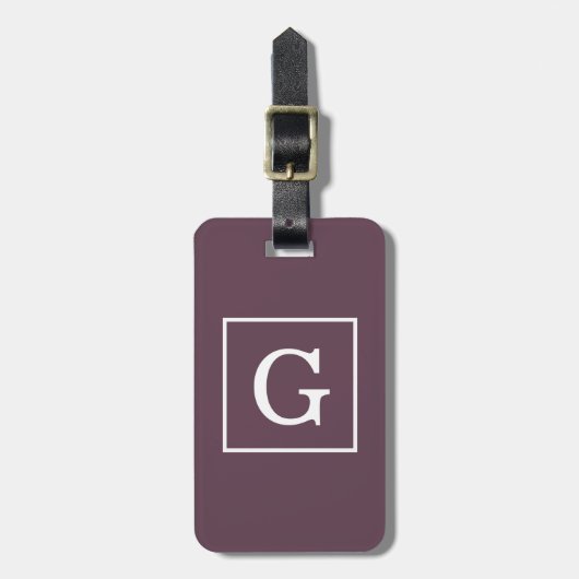 Eitgplant Eitgplant White Framed Initiaal Monogram Bagagelabel (Voorkant verticaal)