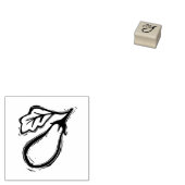 Eitgplant Vegetarian Menu Keuze Rustic Linocut Rubberstempel (Gestempeld)