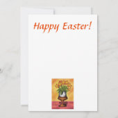 eitje als vaas met bloemen op tafel feestdagenkaart (Achterkant)