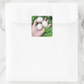 Eitjes van Bantam kip is handpalm Vierkante Sticker (Tas)