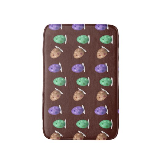 Eitjes van Floral Pasen op bruin Badmat (Voorkant Verticaal)